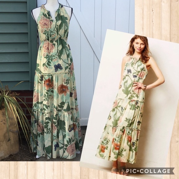 floral layered maxi dress